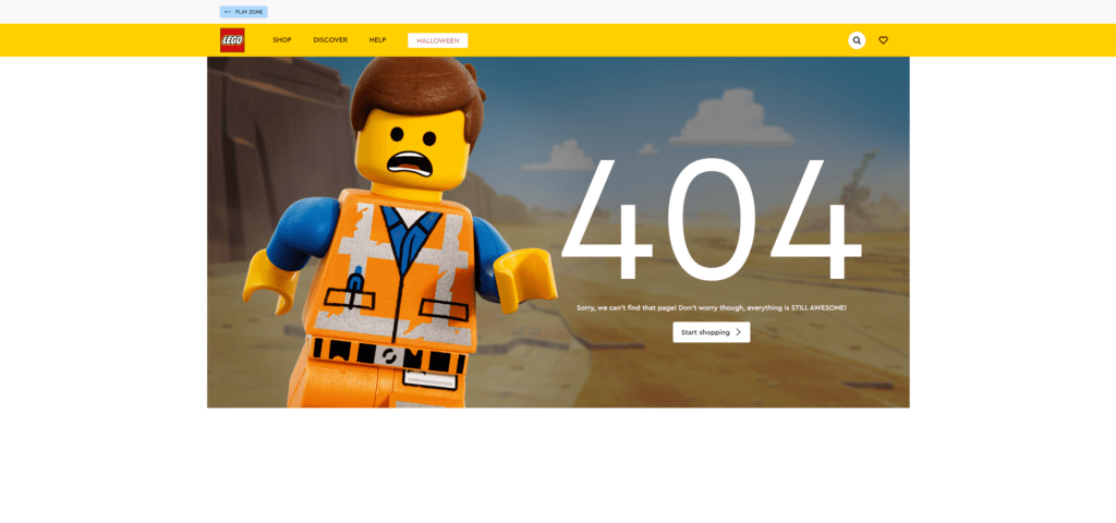 Lego's 404 page
